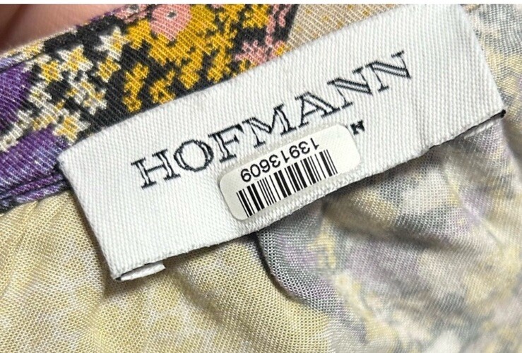 Hofmann Patchwork Floral Ruffle Button Up Blouse … - image 6