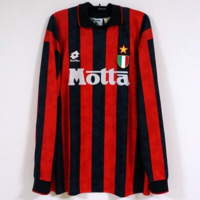 【正規品】AC MILAN  KIT 1993/1994 AC MILAN 1993-94 HOME SHIRT LOTTO JERSEY SOCCER SIZE M | eBay