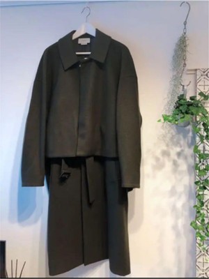 AURALEE Yoke 3Way Bal Collar Coat Olive S Size | eBay