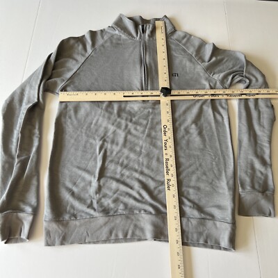 Travis Mathew 1/4 Zip Pullover Men's Small Gray Long Sleeve Lightweight Sweater