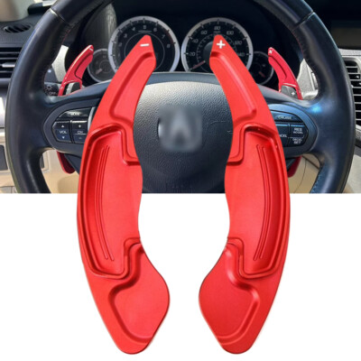 Red Aluminum Steering Wheel Paddle Shifter Extension For Honda Accord Civic CR-V
