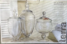 Home Essentials Terra Apothecary Glass Jars Set Of 3