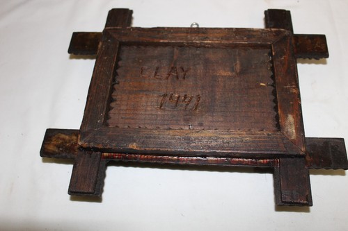 Tramp Art Frame Old Tiered Layered Decorative Arts with photo - Picture 6 of 6