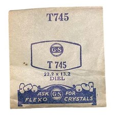Germanow-Simon Mach (GS) T745 Watch Crystal 22.2x13.2 NOS Part Flexo Diel