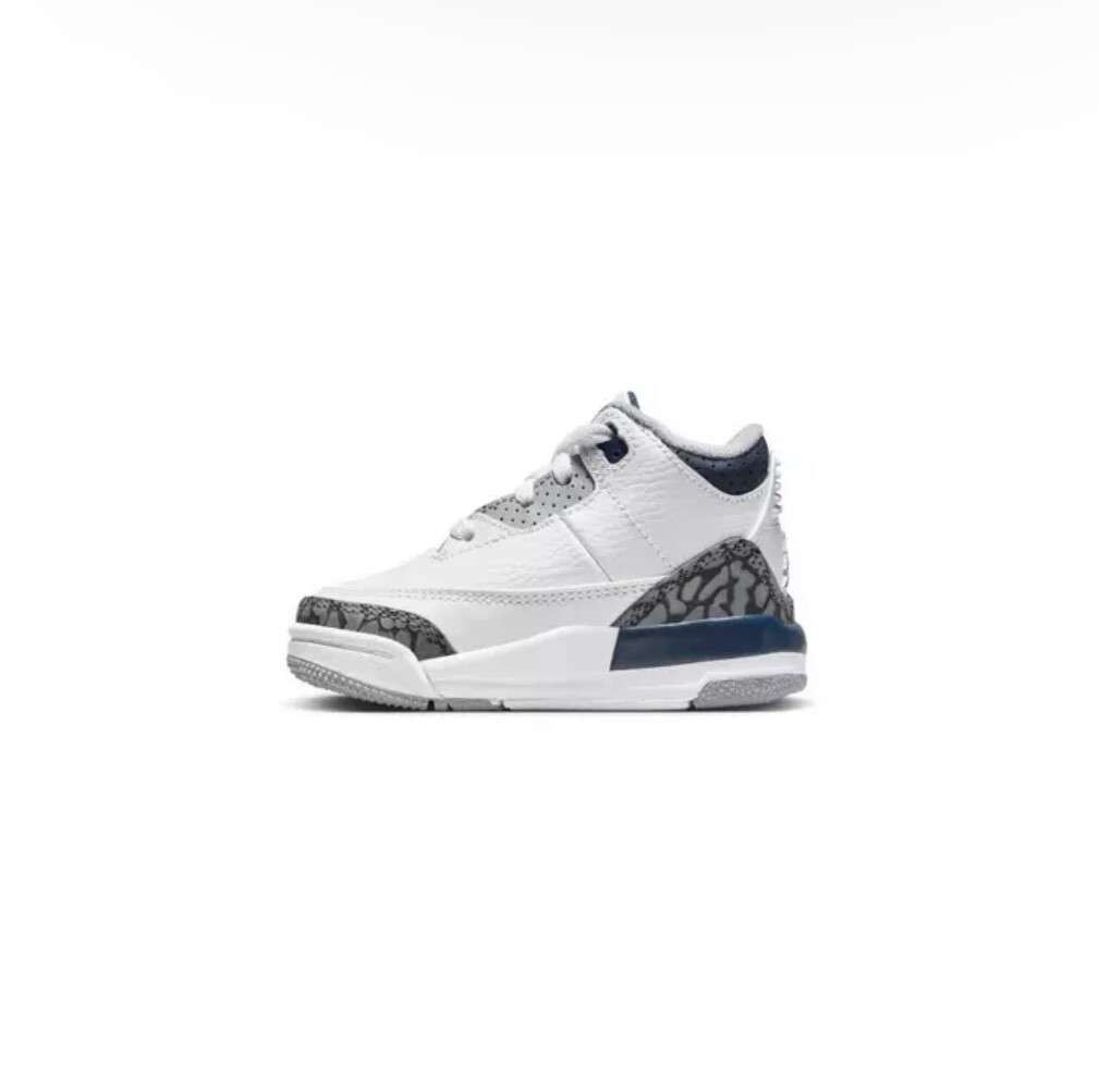 Nike Air Jordan Retro 3 Midnight Navy Blue White Cement Grey