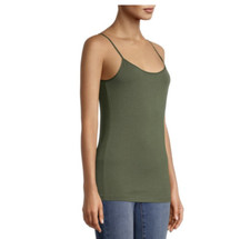 Time And Tru Women's Cami Shirt LARGE Olive Green Adjustable Strap New