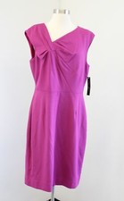 NWT Tahari Levine isabella Demarco Pink Asymmetric Bow Sheath Dress Career Sz 12