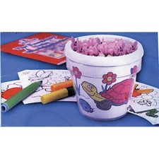 Design-A-Flower Pot Craft with Color-In Designs