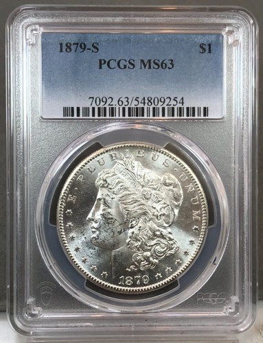 1879 - USA 1 $ Morgan Silber Dollar PCGS MS63