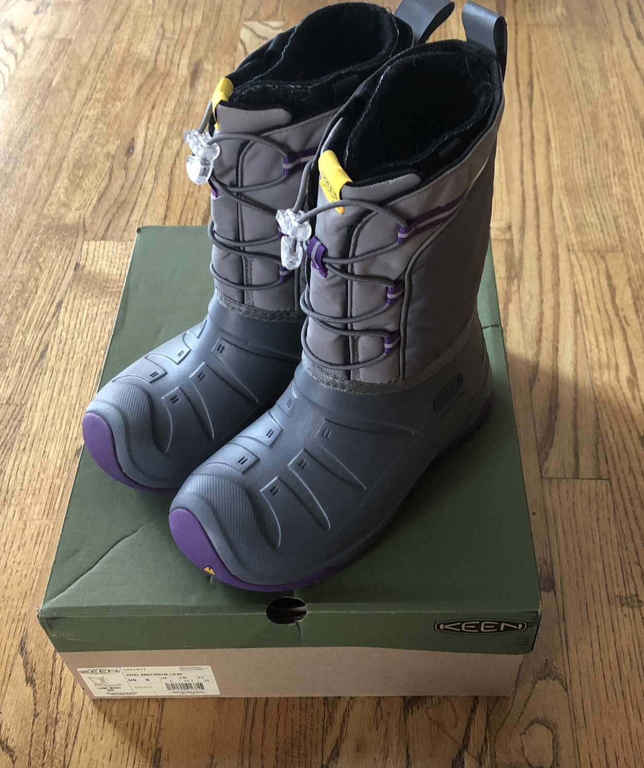 Stivali invernali Lumi impermeabili KEEN gioventù 6 grigi viola scarpe da neve isolate