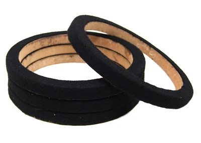 NIPPON AMERICA 2 Pair 8" MDF Wood Speaker Mounting Spacer Rings Black Carpet Car Audio