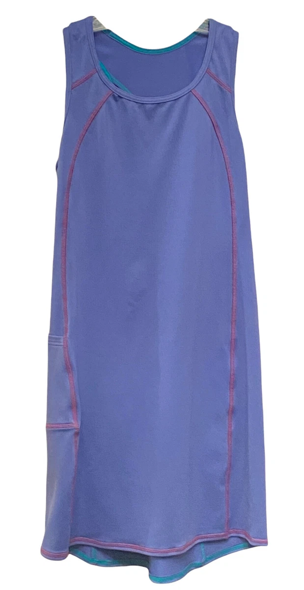 LL Bean Athletic Dress Girls 12 Blue Sleeveless Fitness Athleisure