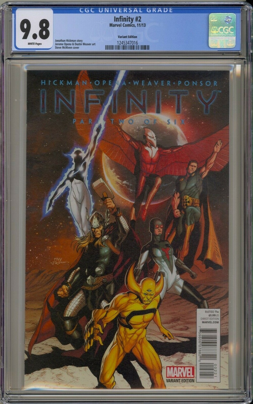 Infinity 2 CGC 9.8 McNiven Variant Avengers Thanos Black Order X-Men Thor Namor 