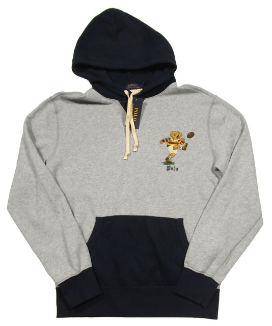 grey polo pullover hoodie