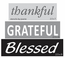Block Stencil Thankful Grateful Blessed Country Farmhouse DIY Art Signs Joanie