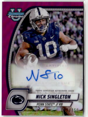 2024 Bowman U Chrome Nick Singleton Prospect Auto Fuchsia Refractor #/150