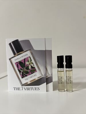 Two The 7 Virtues Vanilla Woods Eau De Parfum Sample Perfume Spray 1.7 ml New