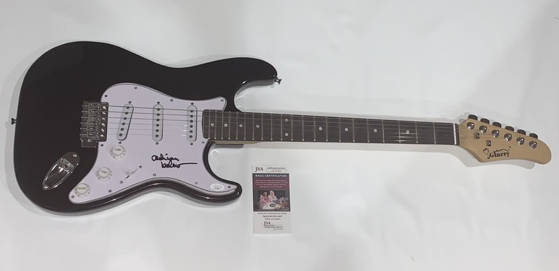 ADRIAN BELEW SIGNED BLACK ELECTRIC GUITAR RED CRIMSON JSA COA