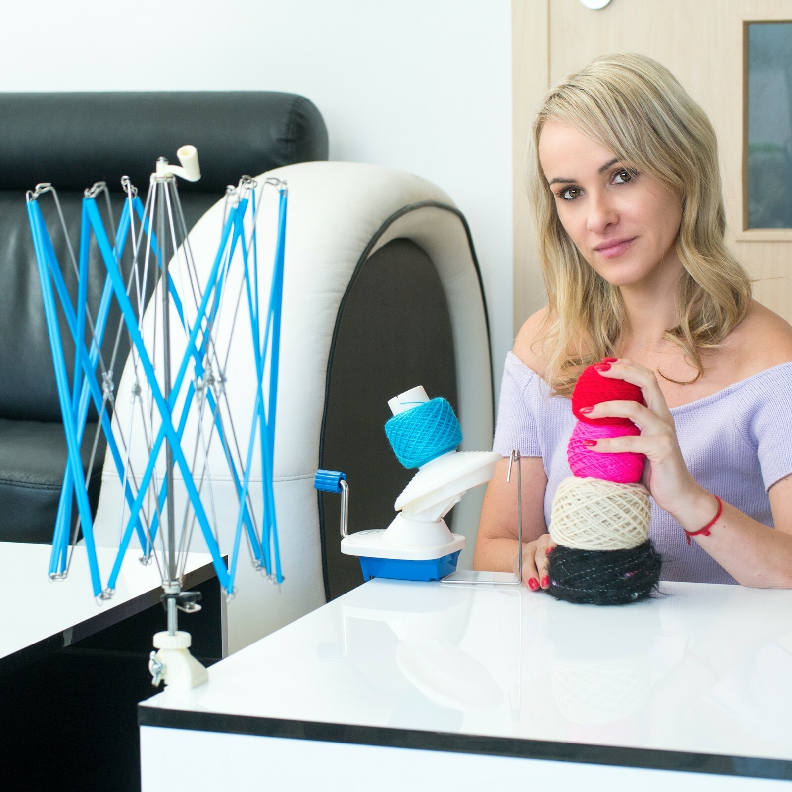 Olikraft Yarn Ball Winder and Umbrella Swift (with Skein Holder) Basic Combo Set eBay