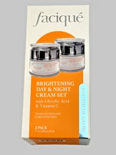 Faciqué Brightening Day & Night Cream Set 2 Count Pack Each 1.7 oz Brighter Skin