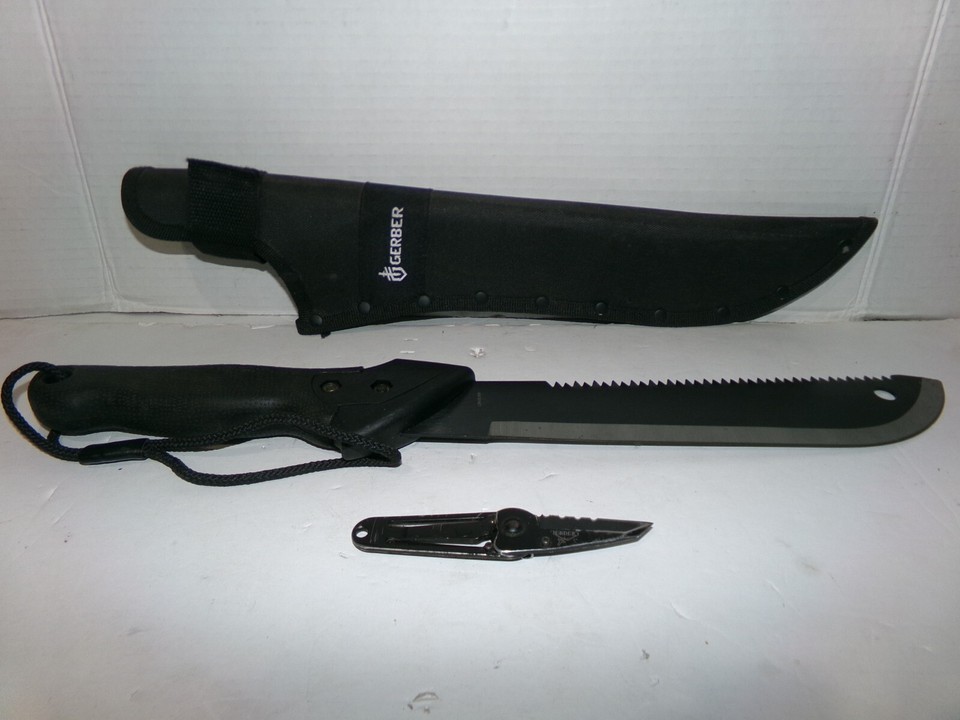 GERBER GATOR JUNIOR 18 3/4" MACHETE & GERBER CLIP POCKET KNIFE eBay