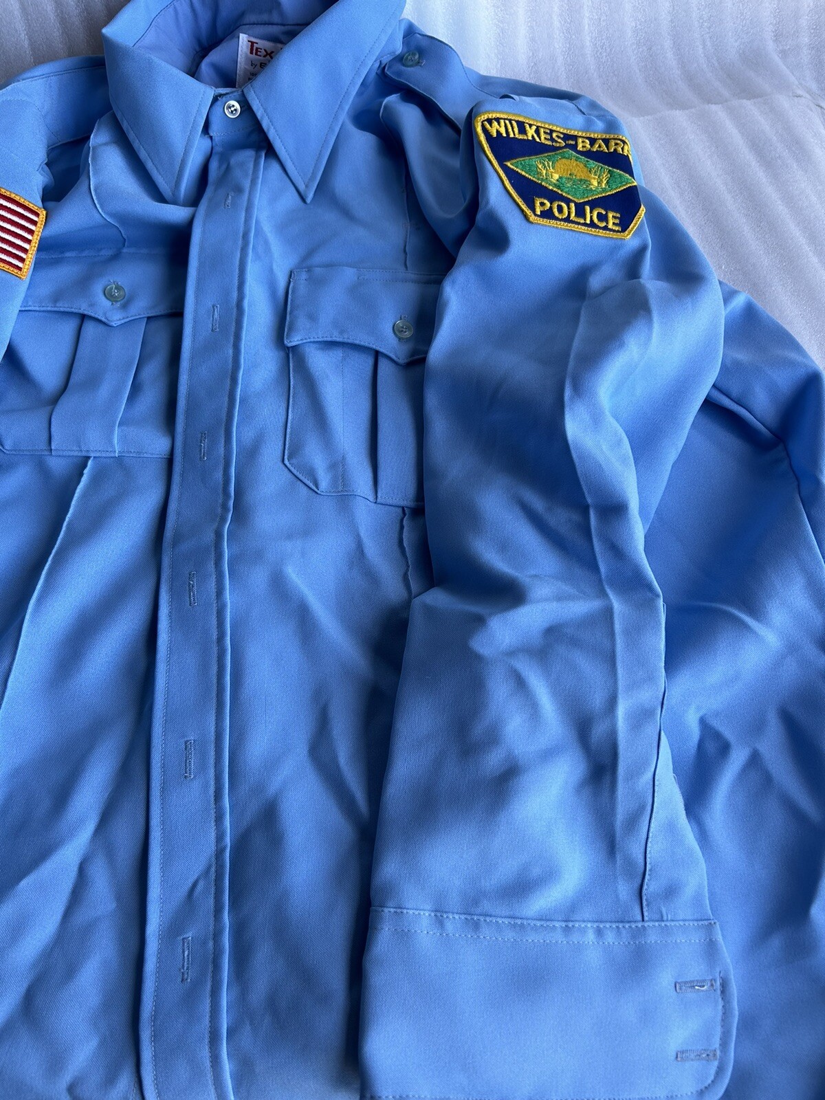 Vintage Police Uniform Shirt & Patches! Long Sleeved, Wilkes Barre PA