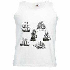 Tank Top SEGELBOOT SEGELSCHIFF PIRATENSCHIFF VINTAGE ANKER SKULL PIRAT SEGELBOOT