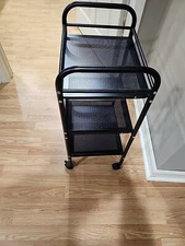 3-Tier Mesh Metal Rolling Cart, Multipurpose Cart, Multipurpose Storage