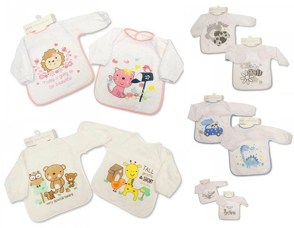 SHELDON Große Baby Lätzchen m. Ärmeln (ca. 35*28cm) Ärmellätzchen PEVA Rückseit