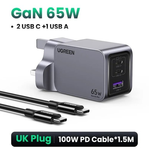 UGREEN 65W GaN Nexode Pro Fast Charger PD3.1 USB C QC4.0 For iPhone 15 14 Laptop - Picture 12 of 12