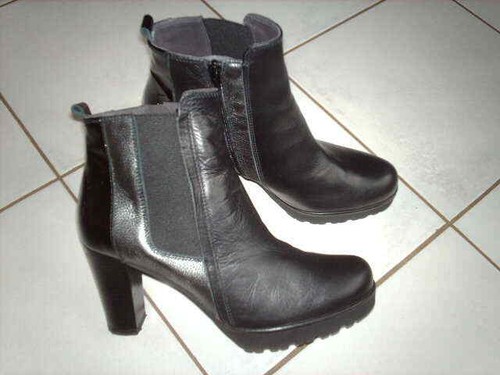 Bottines SCHOES C57 En Cuir Gris – Pointure 37 – Talon Bas – Quasi Neuves – Très Bon état