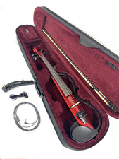 YAMAHA SV-120 Electric Silent Violin Red w/ Bow, Case Used From JAPAN