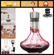 Premium Hand-Blown Lead-Free Glass Wine Decanter Set with Aerator & Lid Filter