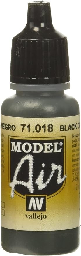 Vallejo Model Air: Камуфляжная черно-зеленая акриловая краска 71018 объемом 17 мл