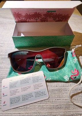 goodr Voight-Kampff Polarized Sunglasses, Gray Frames, Rose Mirrored  Lens, New