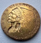 1912 U.S. $2.50 Gold Coin * Indian Head / Quarter Eagle AU