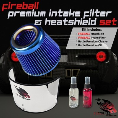 Reusable Cold Air Intake Filter and Heat Shield Kit Universal for Lamborghini