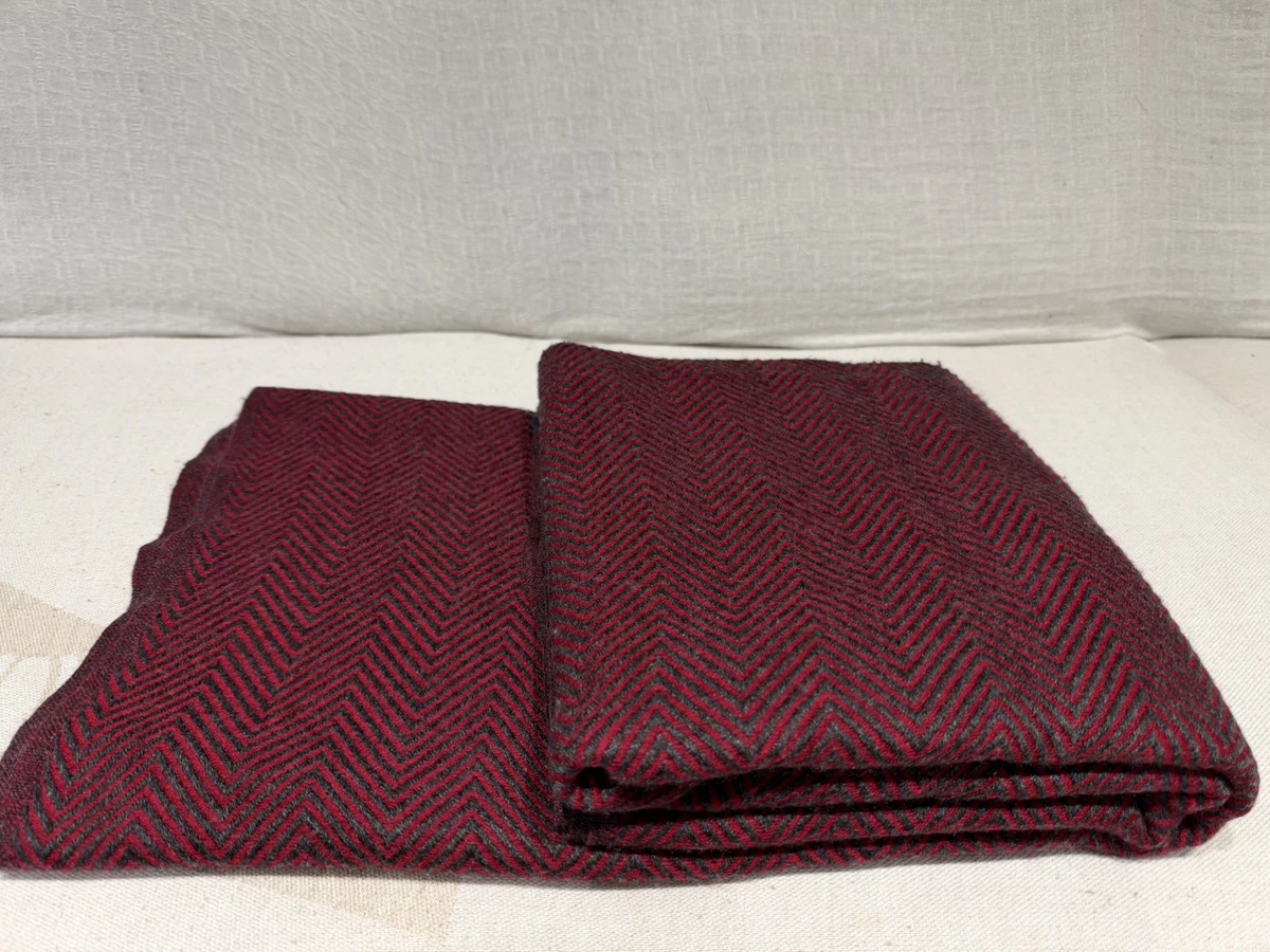 Deep Red & Grey Mix Exclusive Cashmere sofa blanket, Throw Handwoven in Nepal