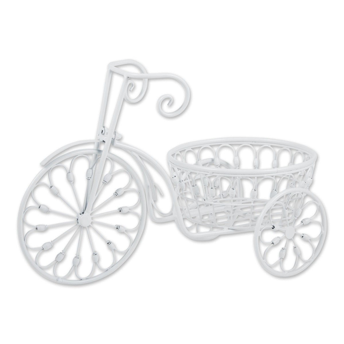 White Iron Vintage Style Bicycle Indoor/outdoor Planter Flower