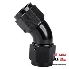 Female to Female Flare 45 Degree Swivel Full flow Coupler 8AN Black - 45 Degree