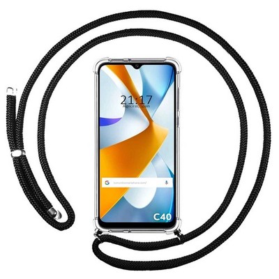 Transparente Handyhülle Pendant Für Xiaomi POCO C40 Mit Schwarzem Band