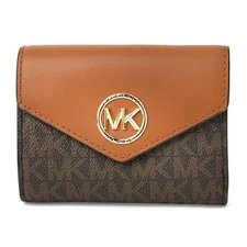 MICHAEL KORS GREENWICH ENVELOPE TRIFOLD WALLET 32S1GNME6B 252 BROWN/ACORN
