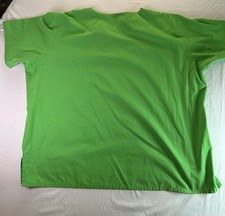 Cheerful Unisex Green scrub top, plus size 2X