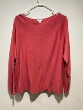 J. Jill Sweater Women's M Slamon Long Sleeve LaceUp Back Rib Knit Dolman Sleeve