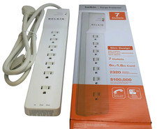 Lot Of 4 is the Belkin Home/Office Series 7-Outlet Surge Protector with 6' Cord