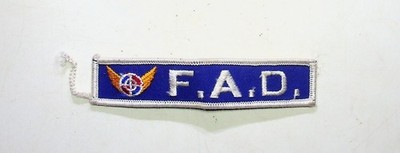 F.A.D. Embroidered Patch Aviation Winged Emblem Insignia 2.5'' Sew-On Badge