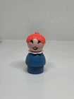 Vintage Fisher Price little people blue wood teen girl/mom w/red hair