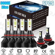 9005 9006 H11 Led Combo Headlight Kit Bulbs 8000k Ice Blue Cob High Low Beam