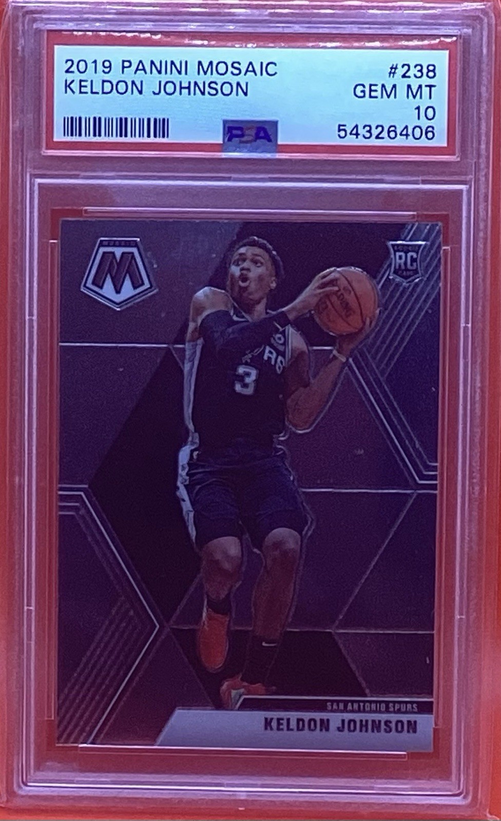 2019-20 Panini Mosaic Keldon Johnson Rookie PSA 10