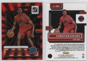 2022-23 Panini Donruss Rated Holo Red Laser /99 Christian Koloko #233 Rookie RC